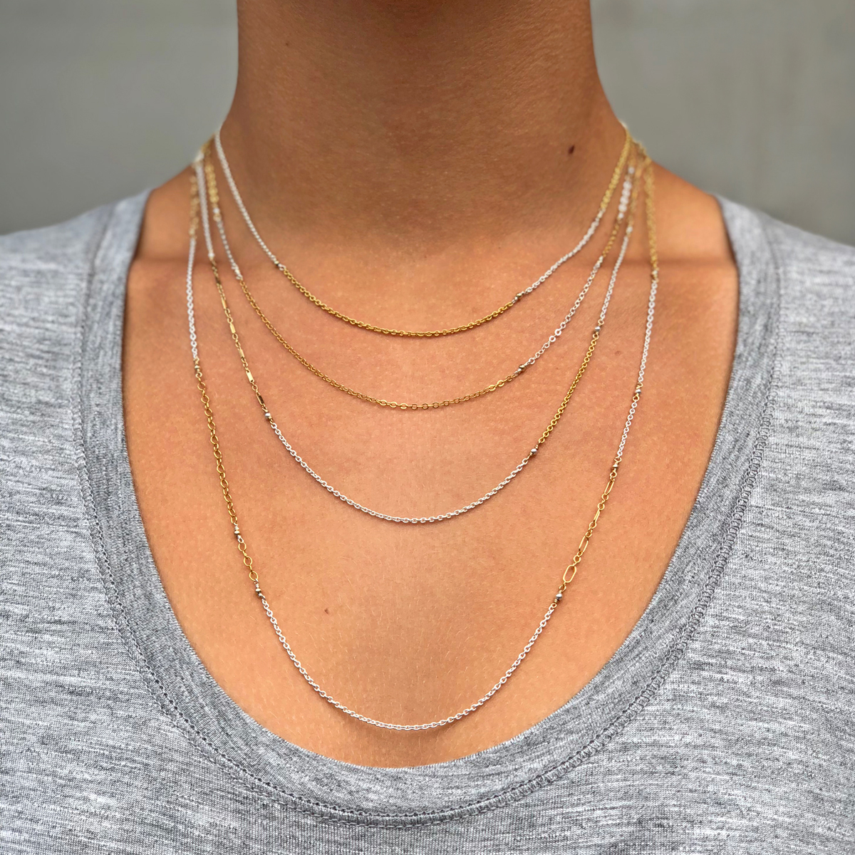 Two Tone Gold Plated Rope Chain Necklace By Gaamaa | Mix metal necklace, Metal  necklaces, Necklace