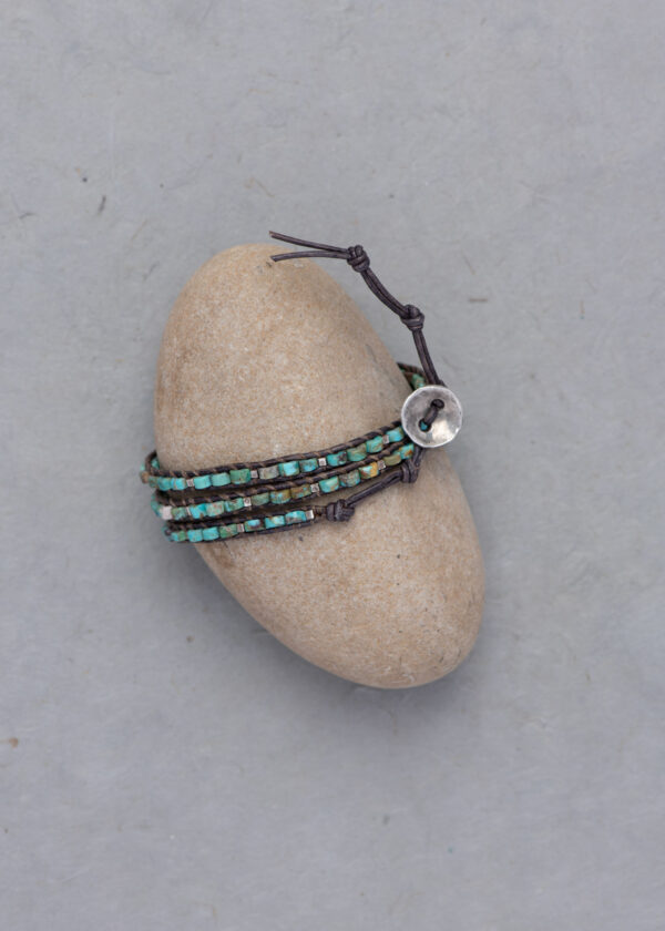 Arizona Turquoise Heishi 3x Wrap Bracelet - Image 5