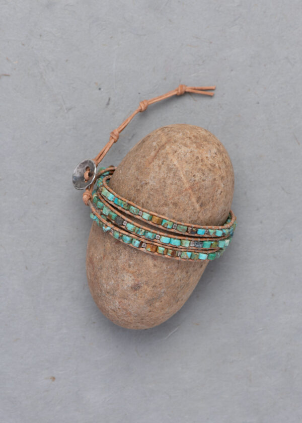 Arizona Turquoise Heishi 3x Wrap Bracelet - Image 3