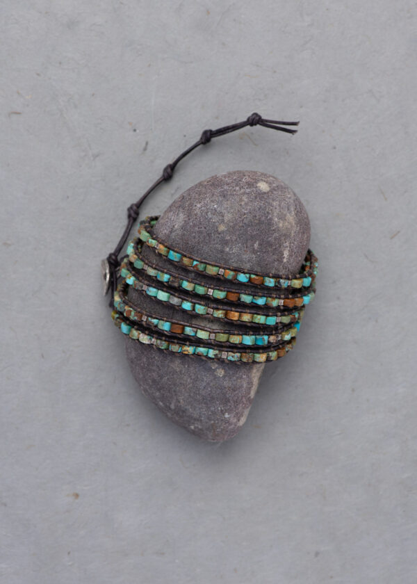 Arizona Turquoise Heishi 5x Wrap Bracelet - Image 3