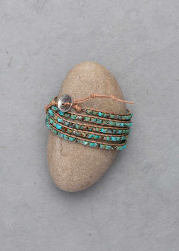 Arizona Turquoise Heishi 5x Wrap Bracelet - Image 4