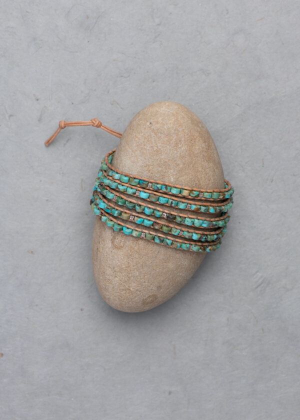 Arizona Turquoise Heishi 5x Wrap Bracelet - Image 5