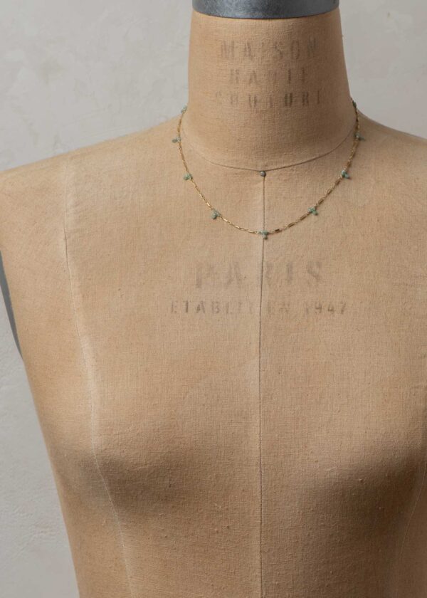 Emerald Triad Necklace in Gold - Image 3