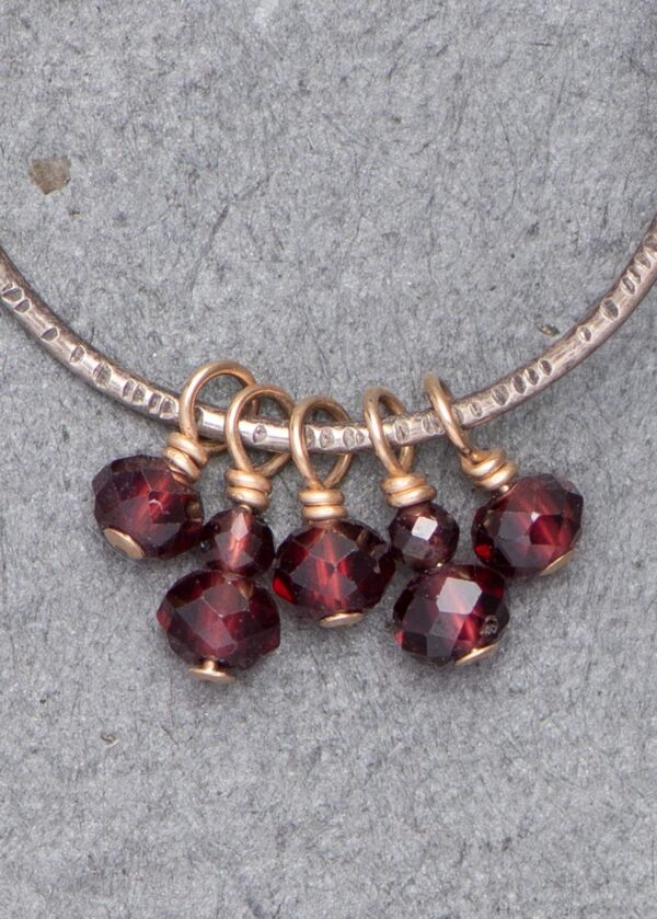 Garnet Hoop Earrings in Gold - Image 4