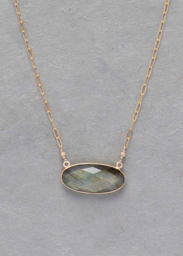 Labradorite Pendant Necklace in Gold - Image 3