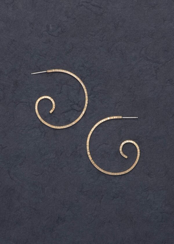 Fibonacci Hoop Earrings in Gold - Image 3