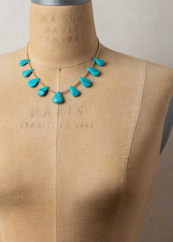 Nacozari Turquoise Necklace in Gold - Image 3