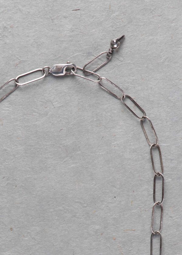 Paperclip Chain Necklace in Oxidized Silver - Image 5