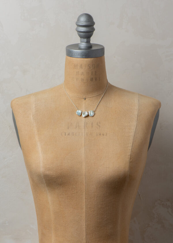 Petal Pearl Necklace in Silver - Image 3