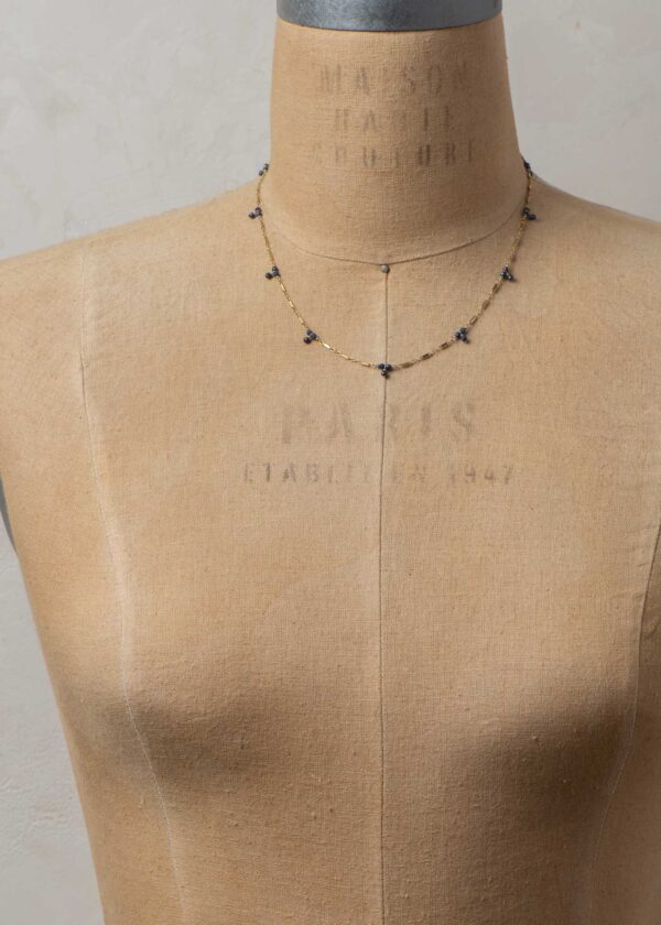 Sapphire Triad Necklace in Gold - Image 4