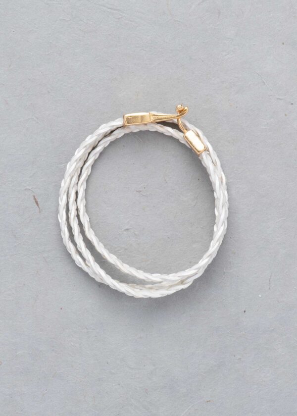 Braided Leather Bracelet in Pearl - Image 3