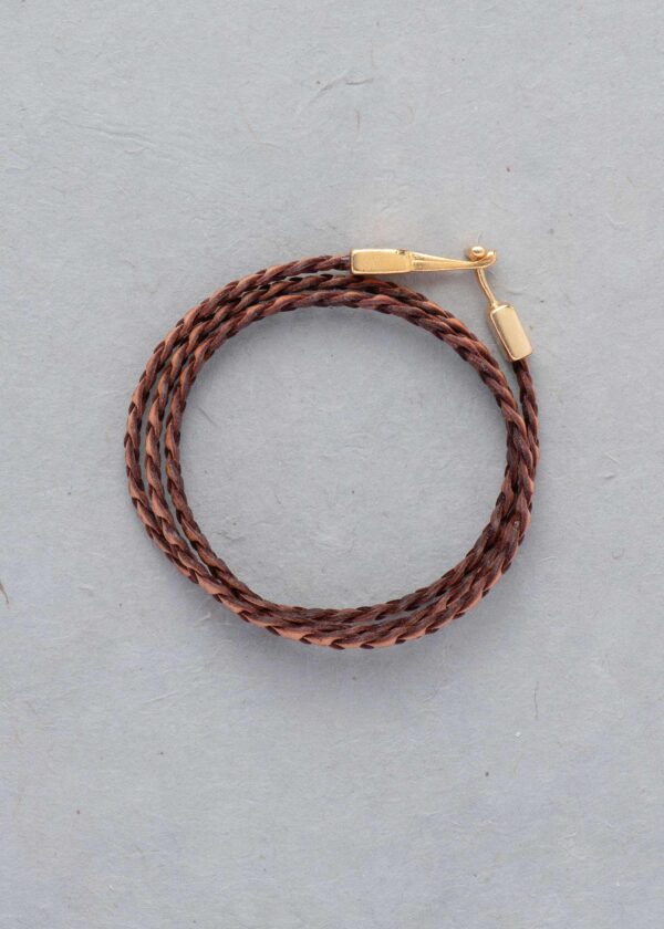 Braided Leather Bracelet in Saddle Brown - Image 3