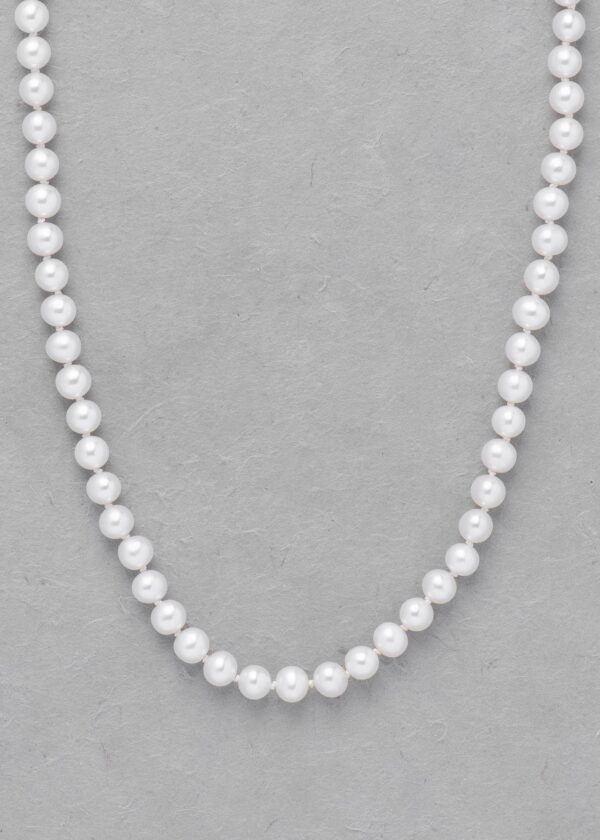 Classic Knotted Pearl Necklace in Silk - Image 4