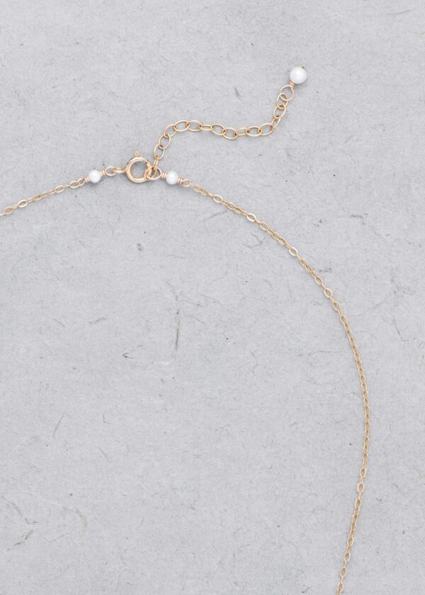 Petite Pearl Bar Necklace in Gold - Image 4