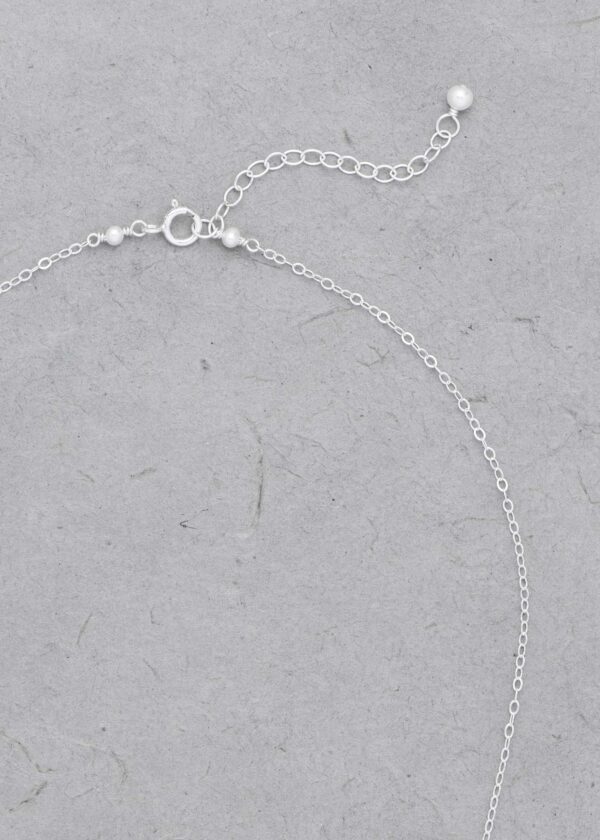 Petite Pearl Bar Necklace in Silver - Image 3