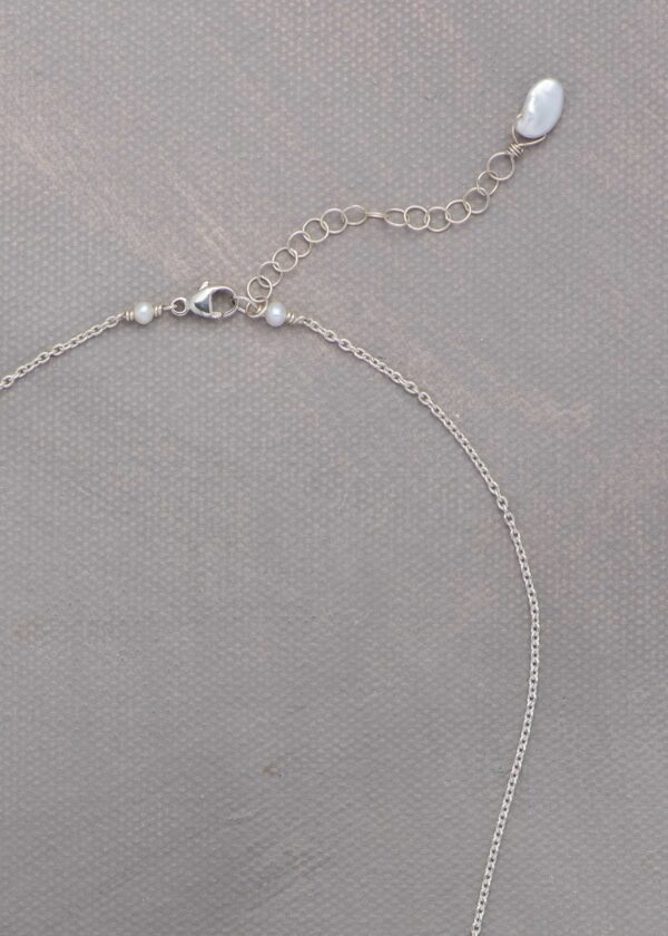 Petal Pearl Necklace in Silver - Image 4