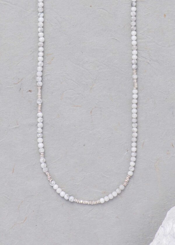 Tiny Howlite & Silver Necklace - Image 4