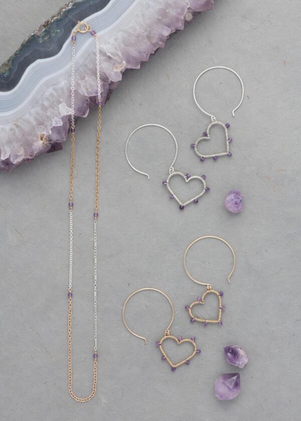 Amethyst Mixed Metal Chain in Silver & Gold - Image 3