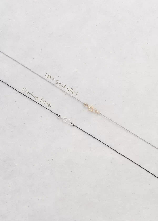 Alternative view of Gemstone & Silk Cord Necklace Teardrop Style