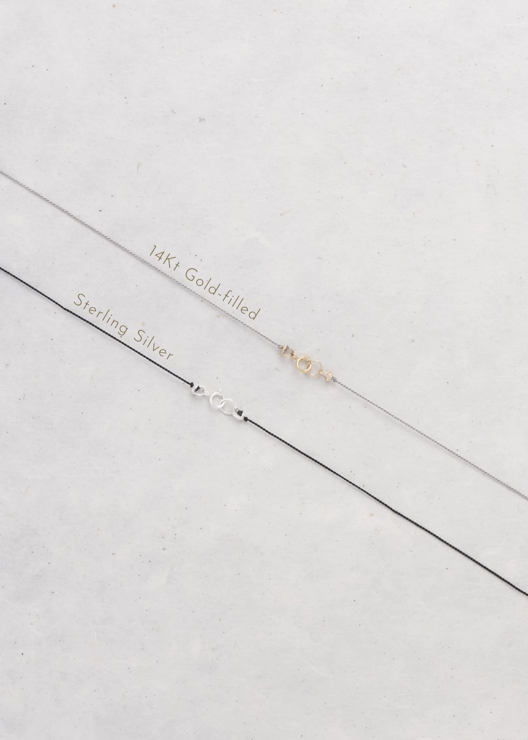 Gemstone & Silk Cord Necklace Teardrop Style - Image 2