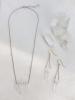 Quartz Crystal Point Bar Necklace and Earrings
