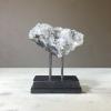 white and blue gray crystal specimen large steel display 1