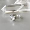 Faceted Round Quartz Sterling Ring Crystal 1800