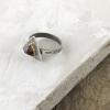 Garnet Sterling Ring Gold Bezel 1800