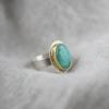 Turquoise-Ring-Gold-Bezel-Smooth-Band-Linen-Detail