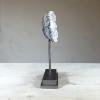 white and gray crystal specimen large steel display 4
