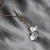 Double-Quartz-Crystal-Necklace-in-Brown-Leather-Grey