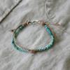 Fisherman's-Knot-Bracelet-in-Natural-Turquoise-Bicone-Thai-Silver-Tan-Leather-Linen